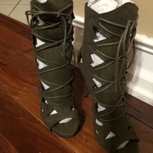 Olive green heels